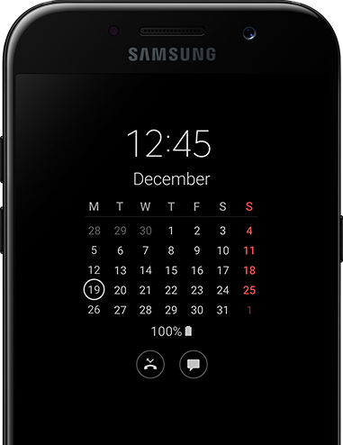 Observe la fecha y hora en un instante en el Galaxy A5 (2017) con Siempre a la vista (Always on Display).
