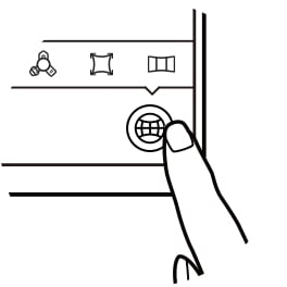 An illustration of a hand tapping a button on the lower right corner of Galaxy S8 screen, representing the “View” step.