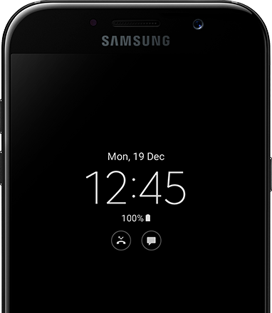 با «نمایشگر همیشه روشن» ‎Galaxy A7 (2017)‎، ساعت را در یک آن مشاهده کنید.