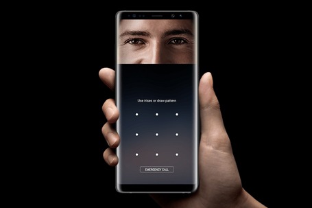 Galaxy Note 8 - Fitur Pemindai iris mata dan sidik jari