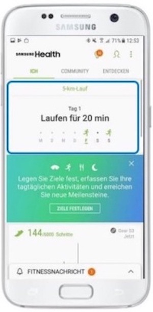 Wie starte ich mit Samsung Health ein komplexes Trainingsprogramm?