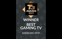 T3 Awards 2025 Logo. Gewinner in der Kategorie „Bester Gaming-Fernseher“ – Samsung S95F.