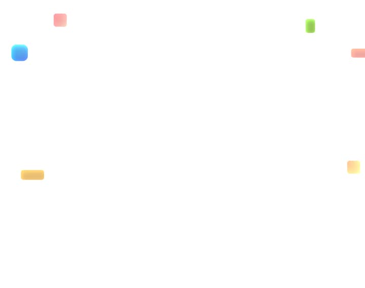 Small rectangular shapes in various pastel tones on a white background.