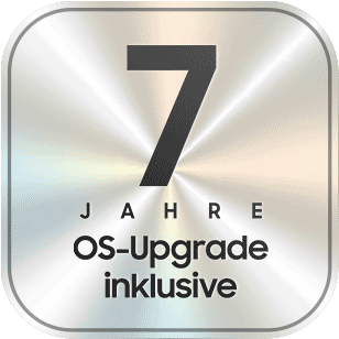 A metallic badge displaying ‘7 Years OS Upgrade for Free’ in bold text.