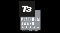 T3 PLATINUM AWARD logo featuring Samsung S90F, 04/2025