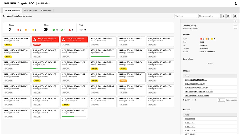 The Mosaic Viewer, which offers various view display options, is a new type of dashboard where users can check the overall data and update information of the virtualized network in real time