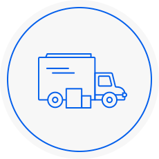 Product logistics and business trip icon