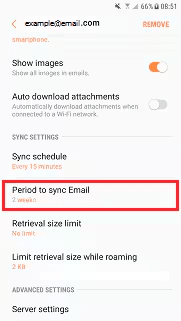 period to sync