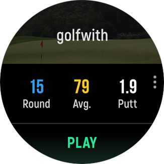 Aplikacja smart Caddie na smartwatchu Galaxy Watch Active przeznaczona dla golfistów