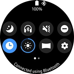 Panel szybkich ustawień w One UI smartwatcha Galaxy Watch Active