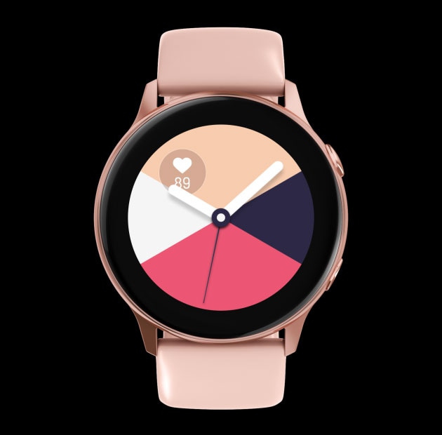 Nowy różowo-złoty smartwatch Samsung Galaxy Watch Active SM-R500NZDAXEO - obejrzyj zegarek z każdej strony