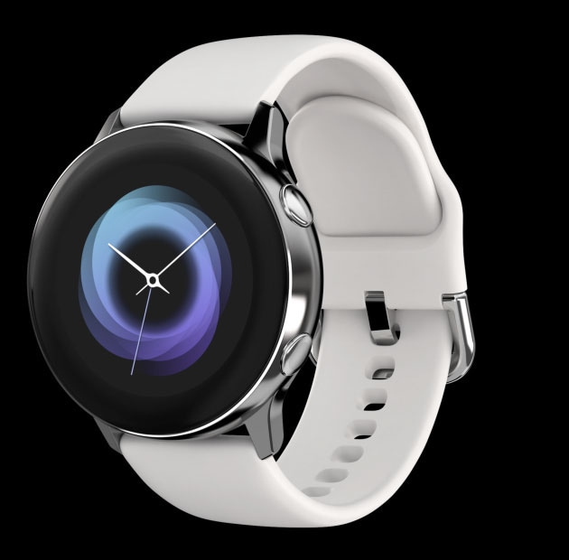 Obejrzyj z bliska stylowy smartwatch dla aktywnych - srebrny Samsung Galaxy Watch Active SM-R500NZSAXEO
