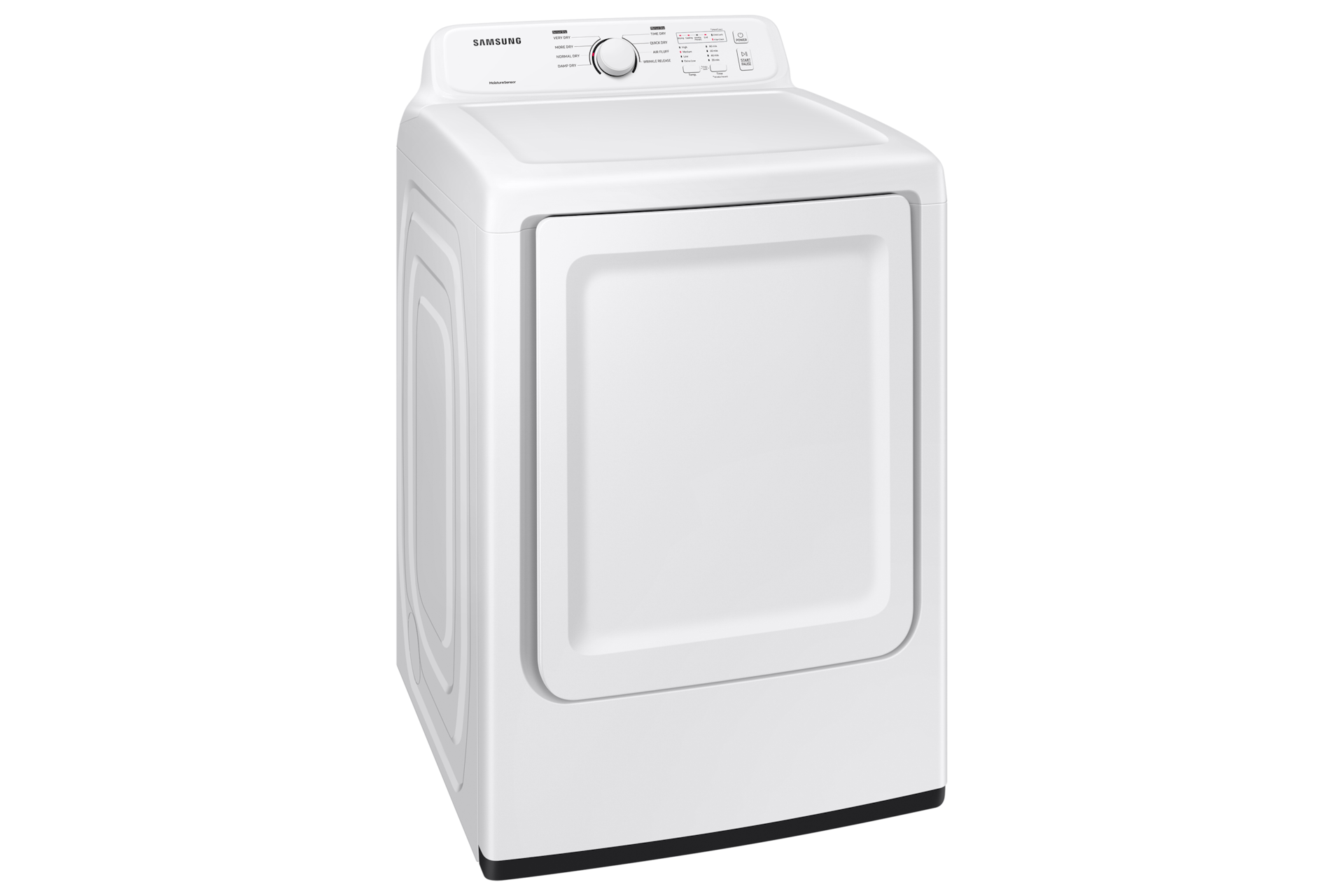 DV3000A (DVE41A3000W/A3) Dryer with Sensor Dry, Reversible Door, 8 Drying Cycles L-Perspective White 