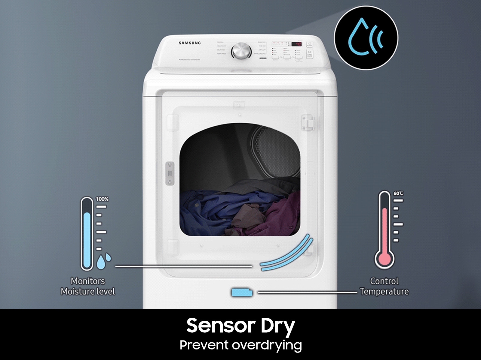 7.2 cu. ft. Electric Dryer with Sensor Dry in White Front2 White 