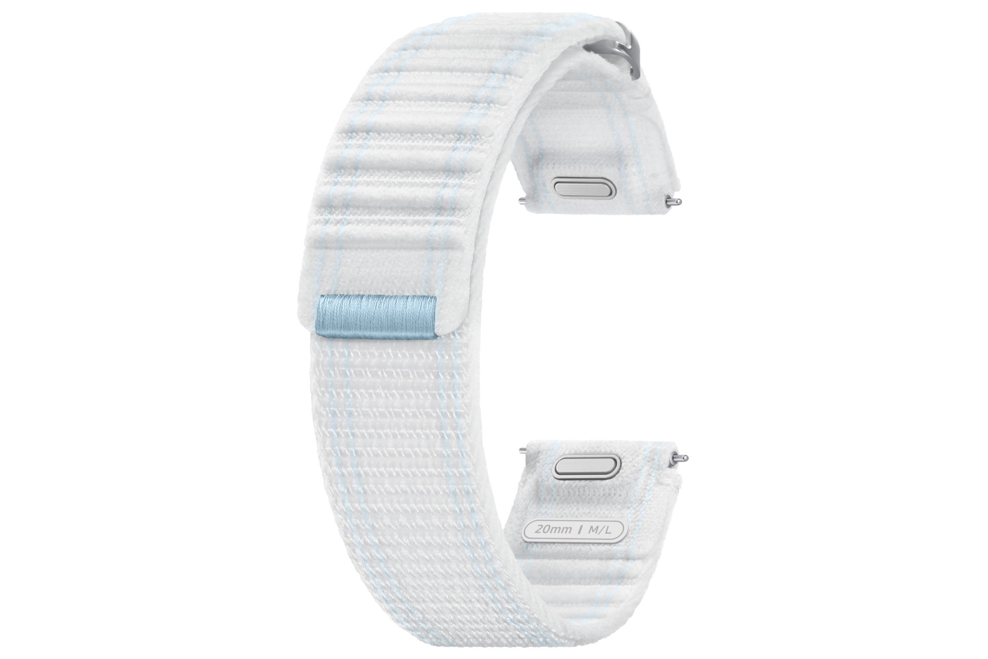 Galaxy Watch7 Fabric Band ML Back-Perspective Blue White 