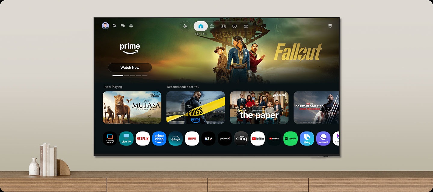 A screenshot of the One UI Tizen operating system running on a Samsung Neo QLED QN80H TV.