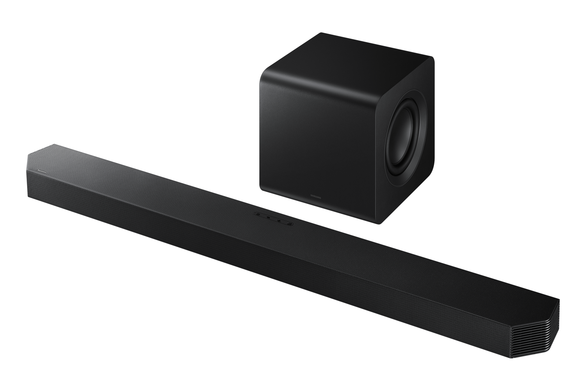 A three-quarters product view of the Samsung Q800H sound system.