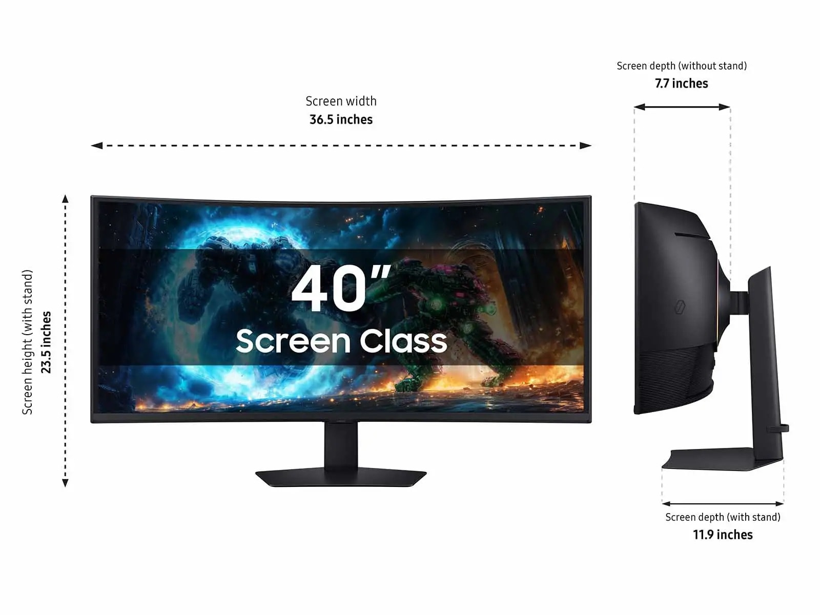 40" Odyssey G7 G75F Ultrawide 4K 180Hz Curved Gaming Monitor Black