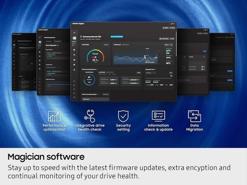 Portable SSD T9 USB 3.2 Gen 2x2 Magician software Gray 