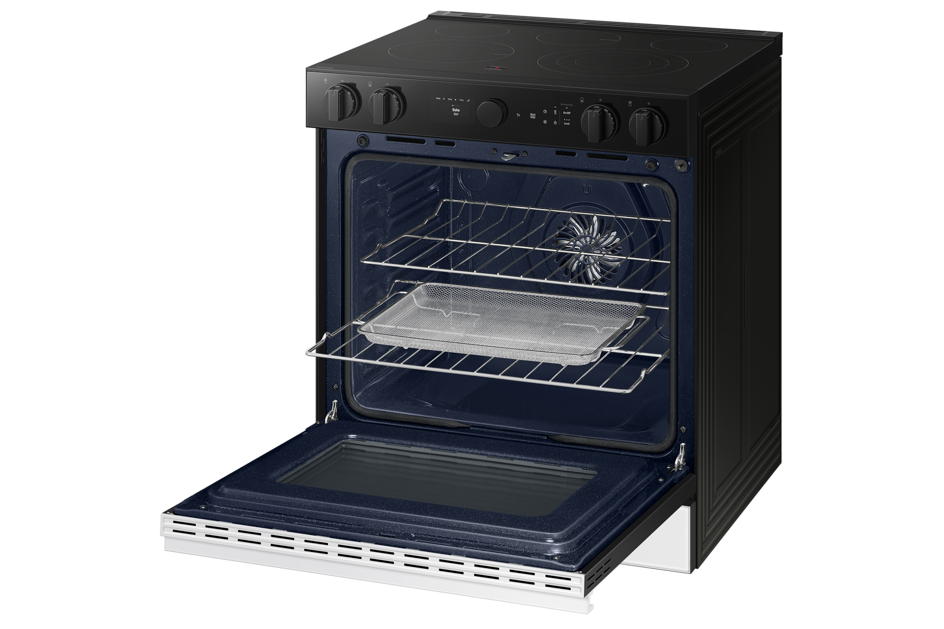 NE9100D Electric Range with Oven Camera Inside Side-Perspective2 Clean White 
