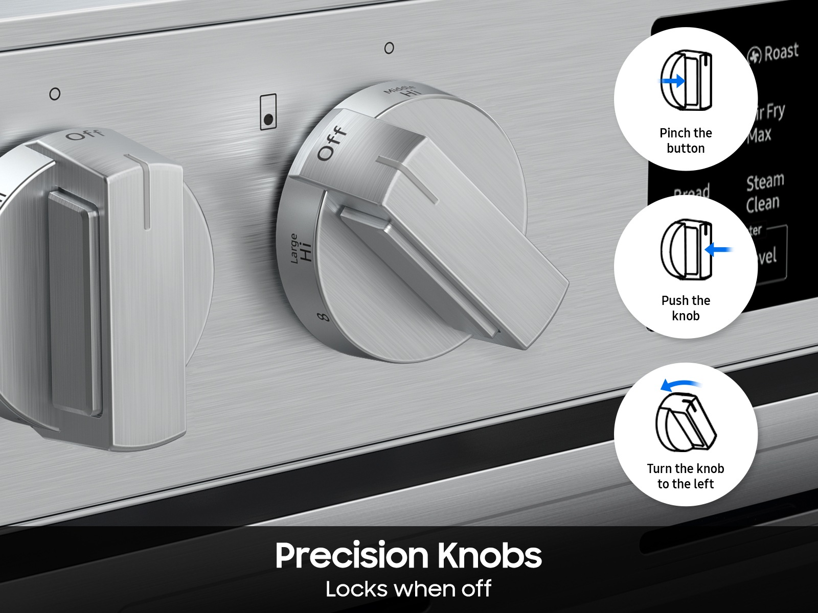 Bespoke Smart Slide-in Electric Range Pro Style Design | Air Fry Max Precision Knobs Fingerprint Resistant Stainless Steel