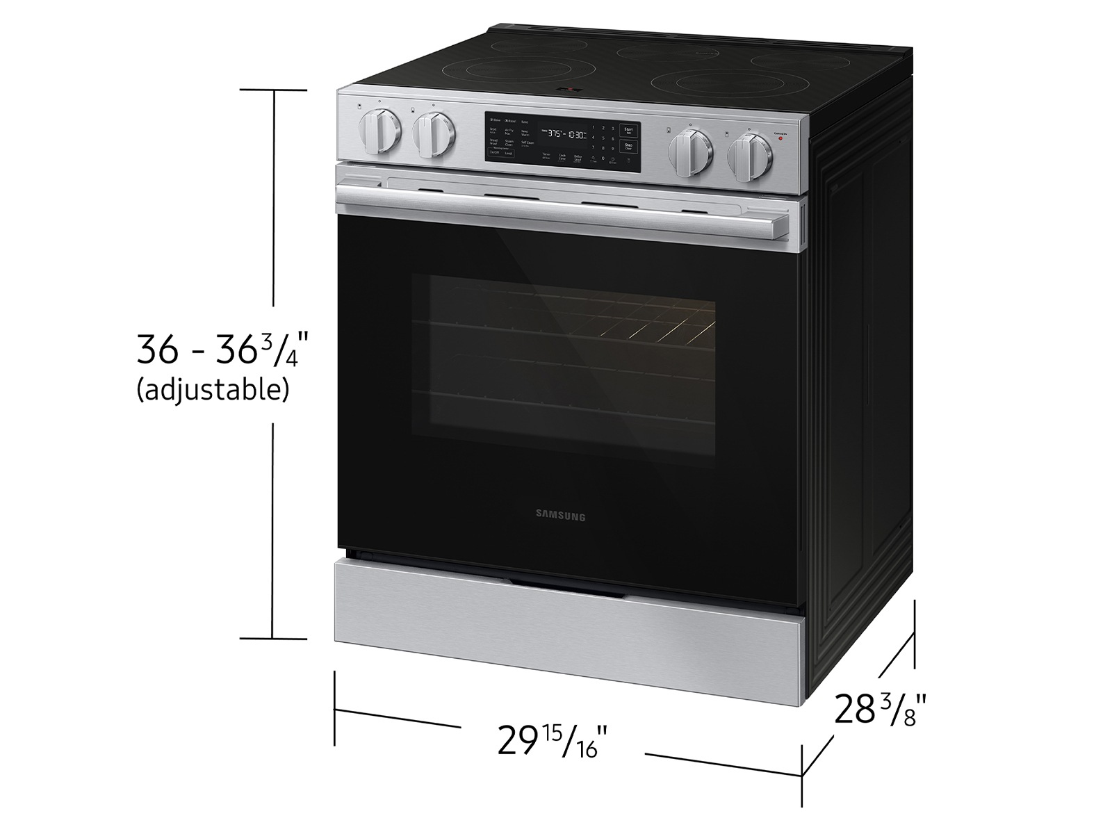 Bespoke Smart Slide-in Electric Range Pro Style Design | Air Fry Max Precision Knobs Fingerprint Resistant Stainless Steel