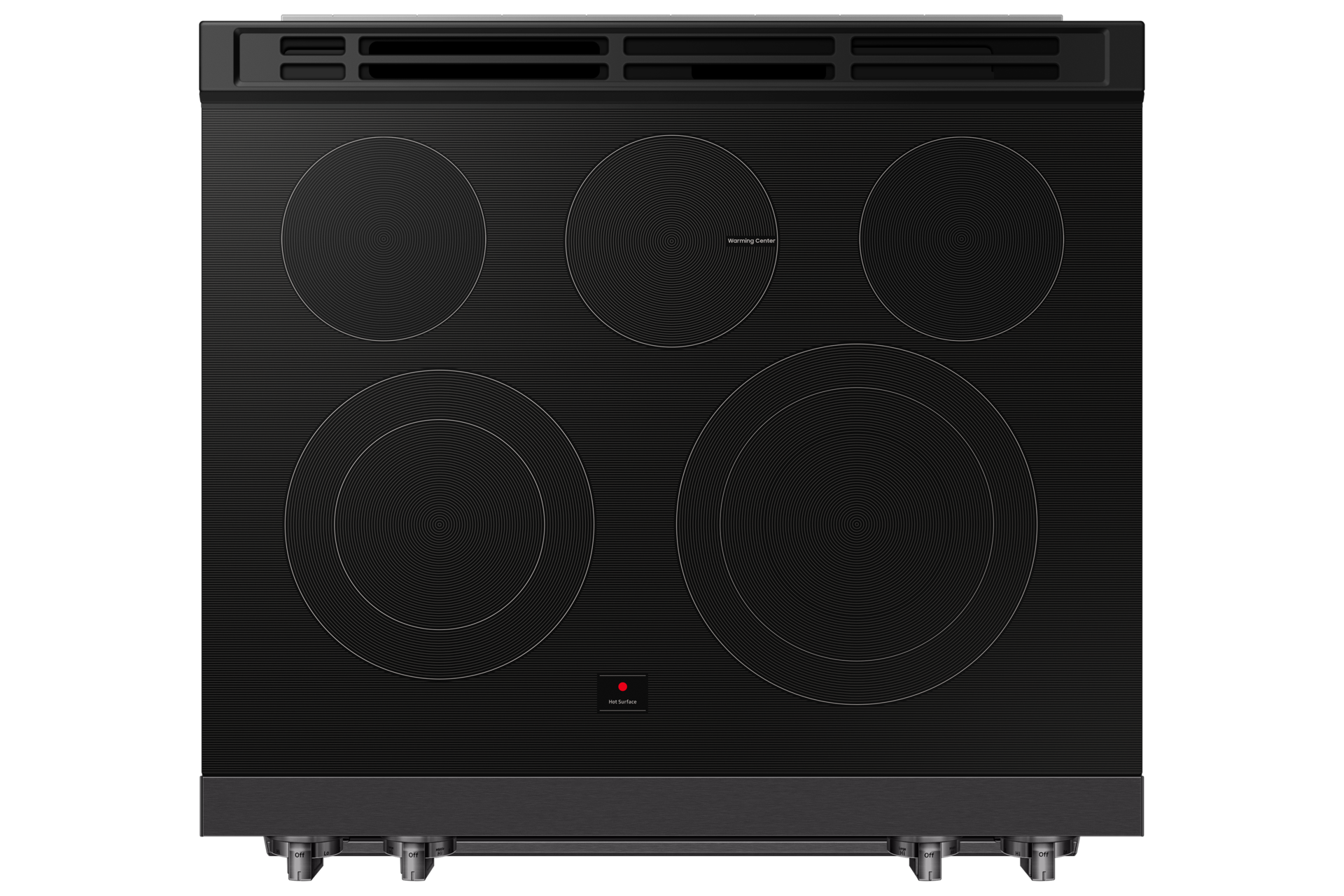 Top view of Bespoke Smart Slide-In Electric Range with No Preheat Air Fry Max and True Convection | Samsung US