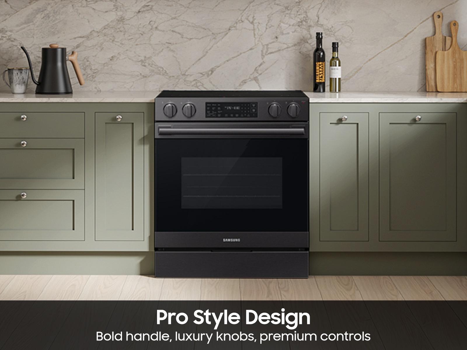  Bespoke Smart Slide-In Electric Range with No Preheat Air Fry Max and True Convection | Samsung US featuring its Pro Style Design