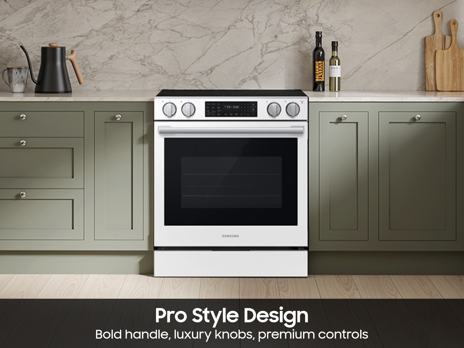  Bespoke Smart Slide-In Electric Range with No Preheat Air Fry Max and True Convection | Samsung US featuring its Pro Style Design