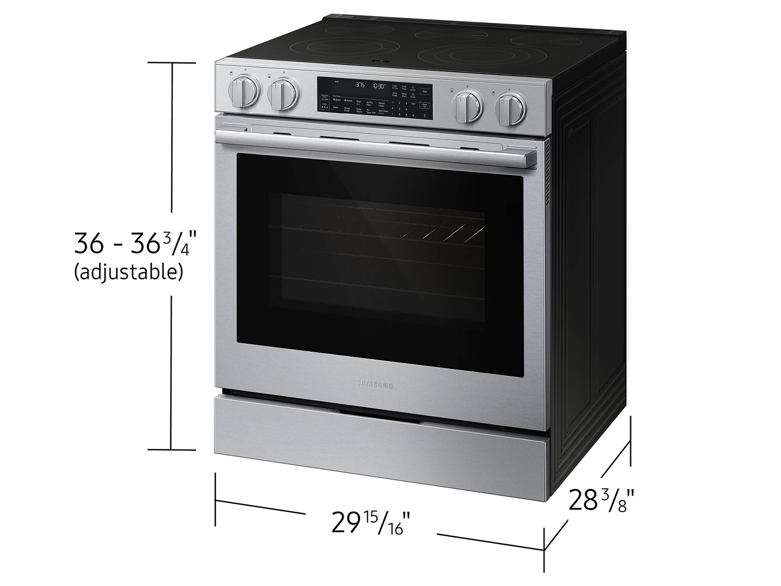 Bespoke Smart Slide-in Electric Range Pro Style Elite Design | Illuminated Knobs Air Fry Max Fingerprint Resistant Stainless Steel