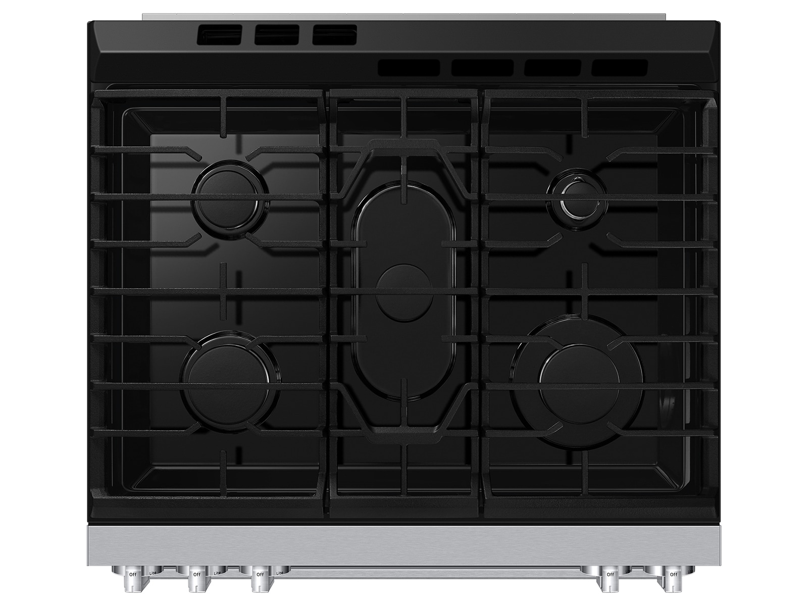 Detail image showing closeup of of  Bespoke Smart Slide-In Gas Range with No Preheat Air Fry Max | Samsung US
