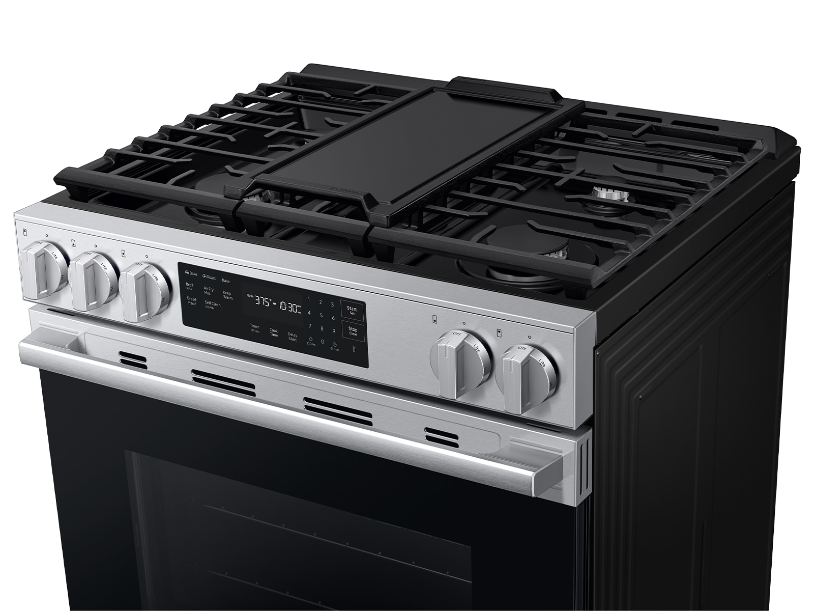 Top view of Bespoke Smart Slide-In Gas Range with No Preheat Air Fry Max | Samsung US