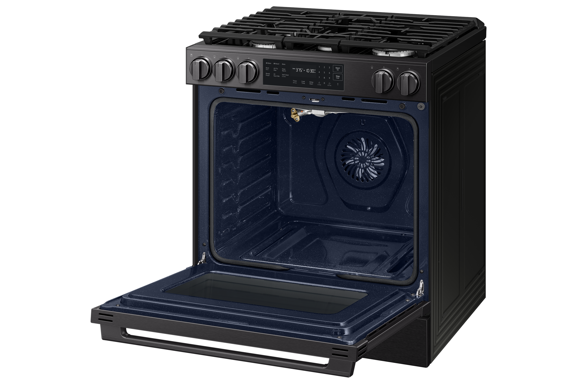 NSG80H30 Air Fry Max and Pro-Style Design 6.0 cu.ft. R-Perspective-Open Black 