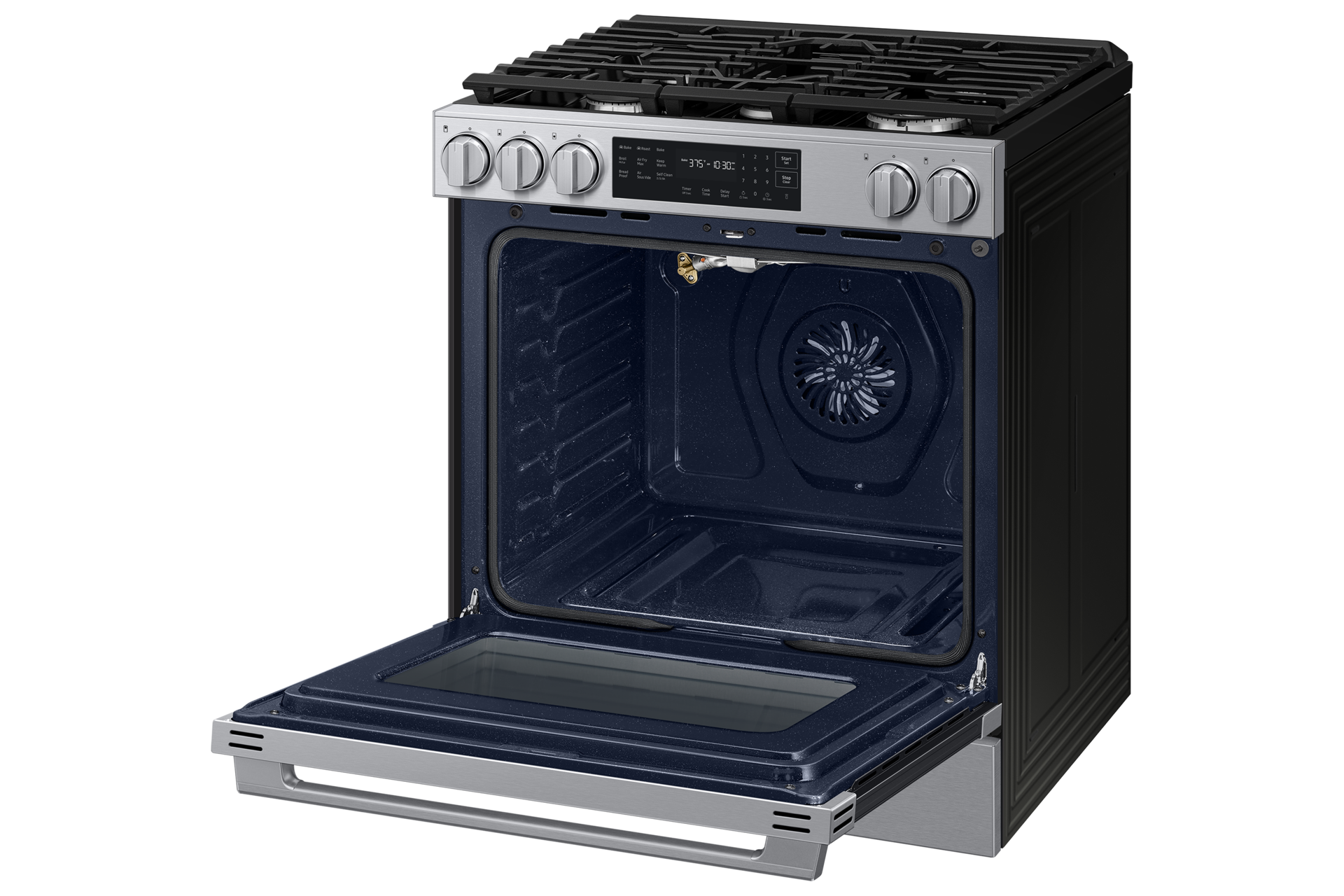 NSG80H30 Air Fry Max and Pro-Style Design 6.0 cu.ft. R-Perspective-Open Silver 