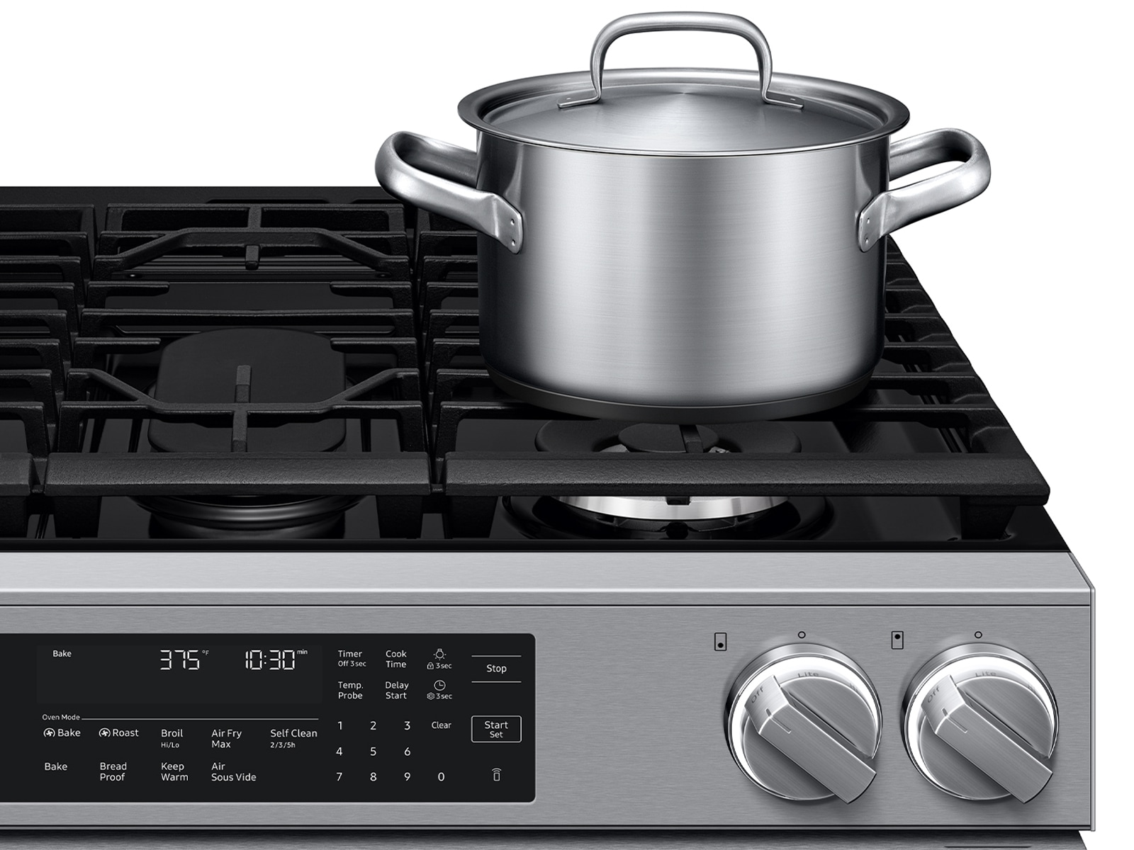  Bespoke Smart Slide-In Gas Range with Illuminated Precision Knobs, No Preheat Air Fry Max and True Convection | Samsung US is Energy Star rated