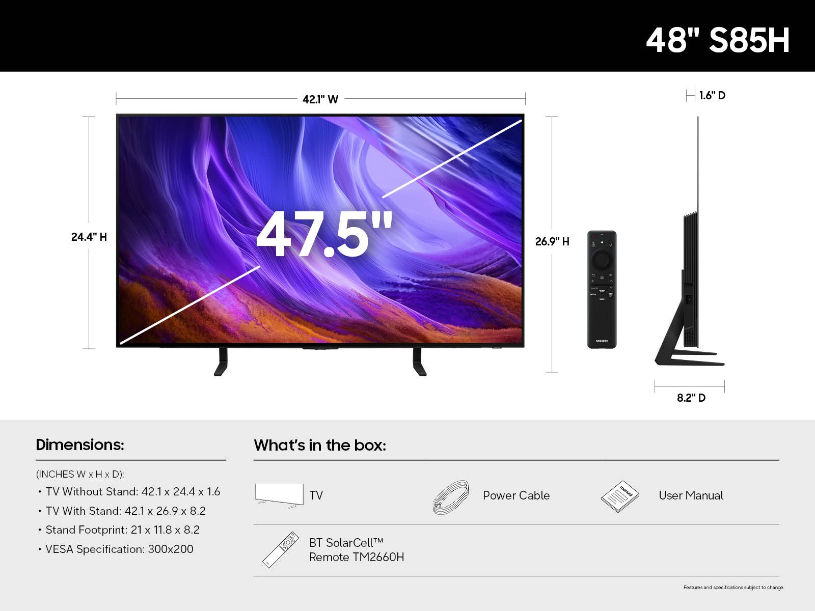 OLED S85H 4K Samsung Vision AI Smart TV (2026) Detail Graphite 