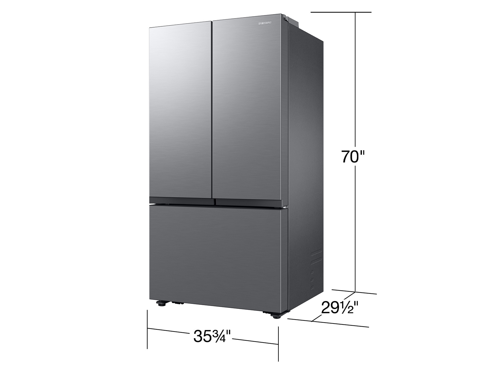 RF6500CC 3Door French Door Refrigerators with Large Capacity with SpaceMax™ Technology R-Perspective Silver 