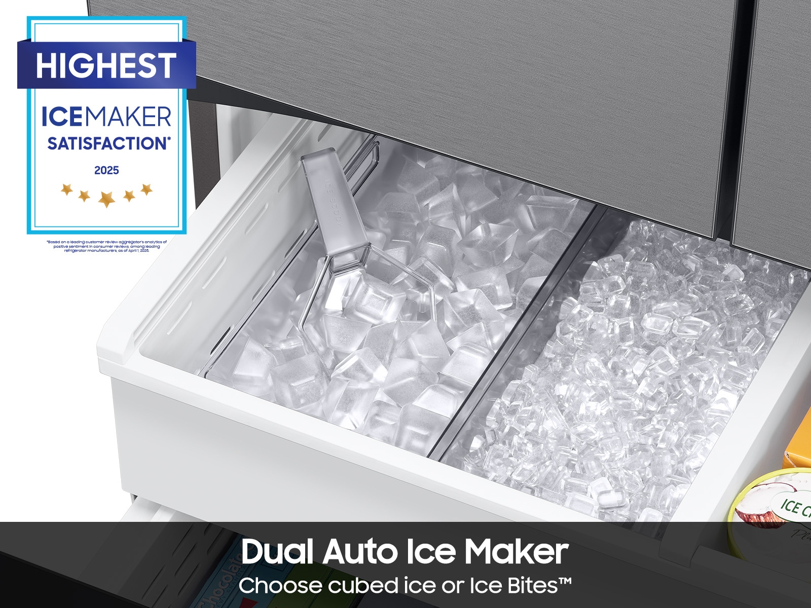 RF6500CC 3Door French Door Refrigerators with Large Capacity with SpaceMax™ Technology Ice-Ice-Scoop Silver 