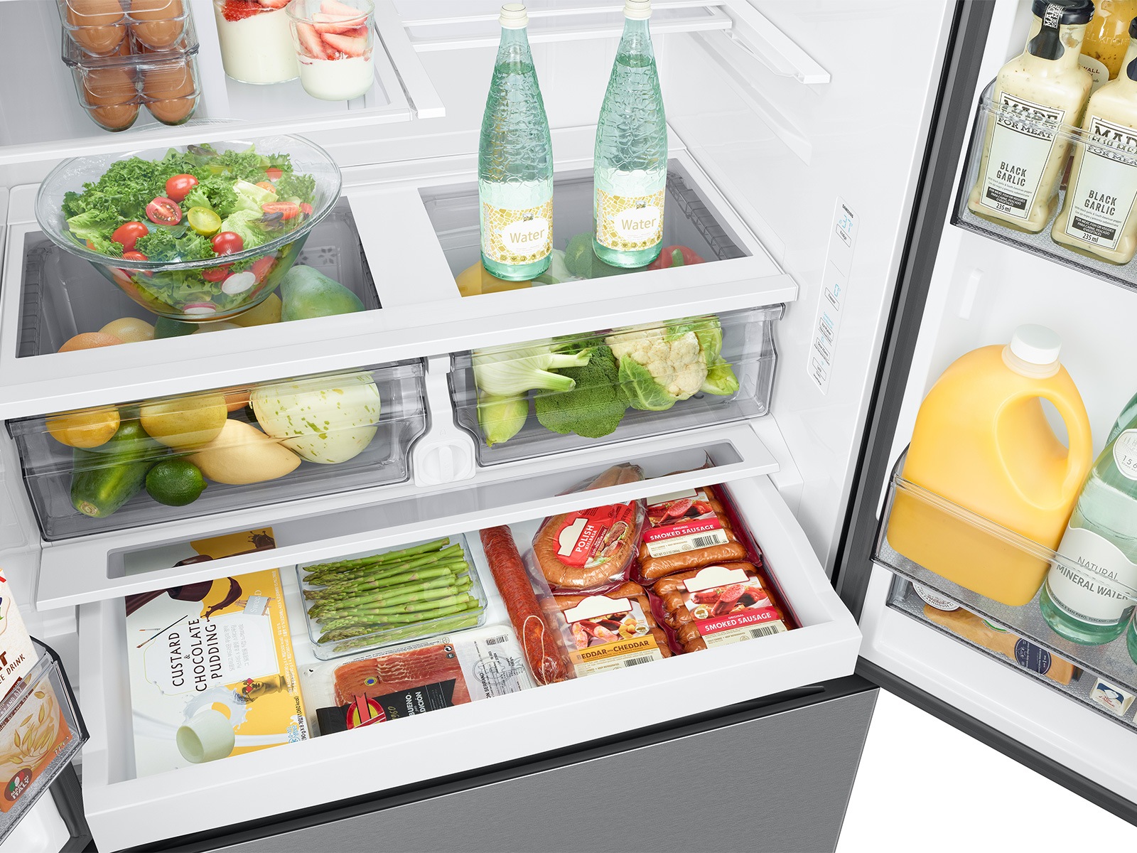 RF6500CC 3Door French Door Refrigerators with Large Capacity with SpaceMax™ Technology Pantry-Display Silver 