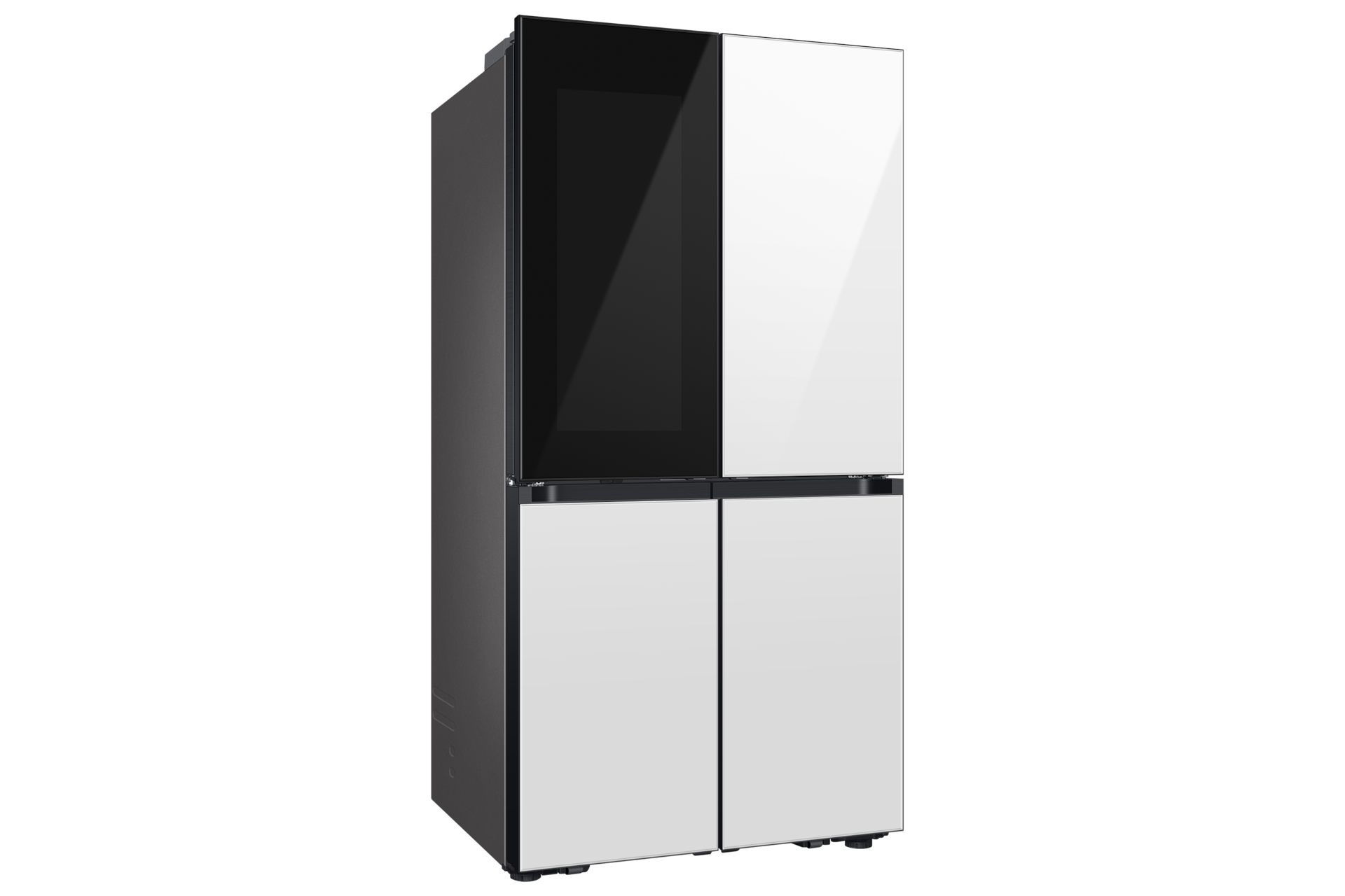 BESPOKE RF9000 T Style French Door Refrigerator with See-thru Door L-Perspective Clean White 