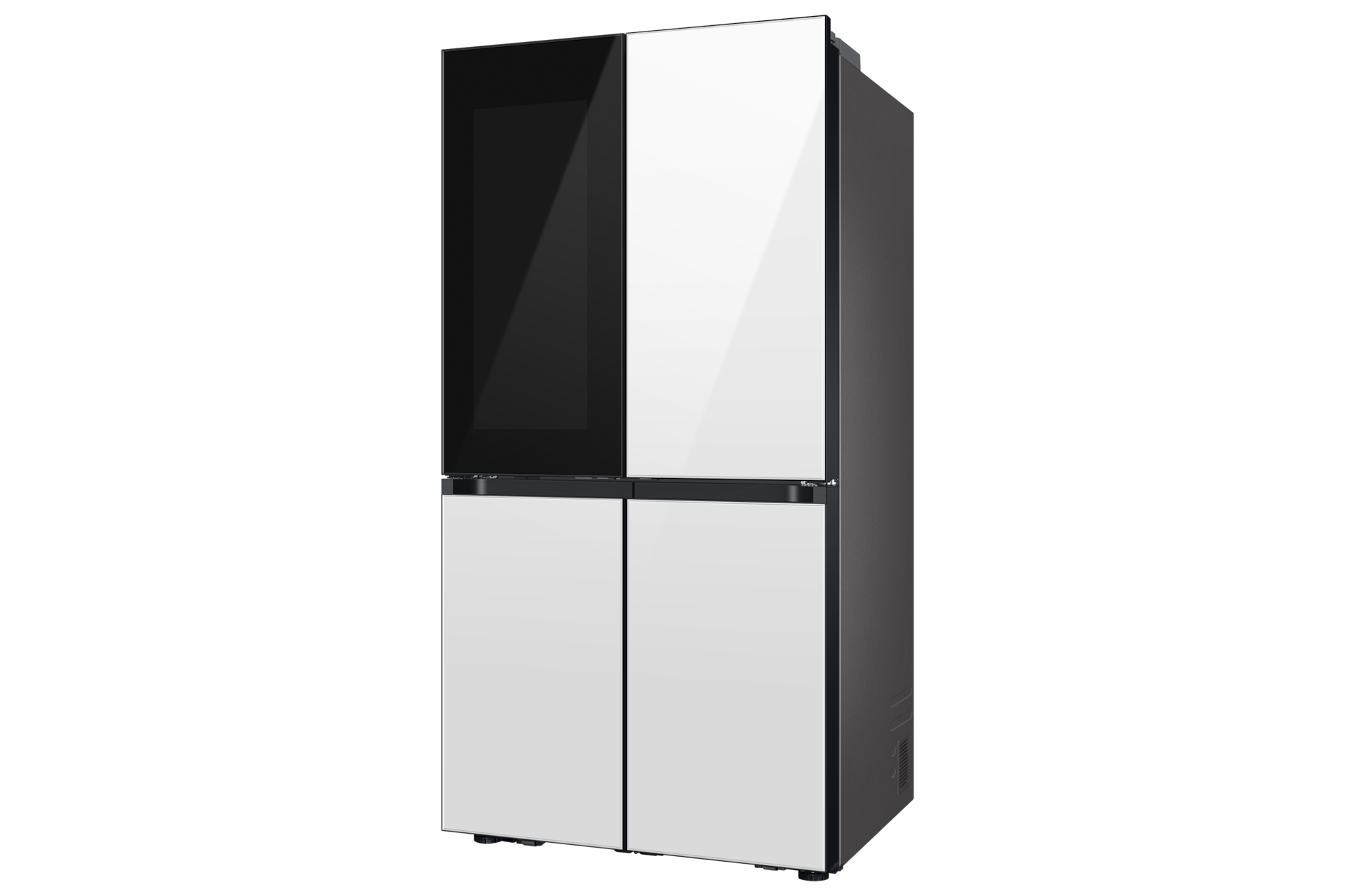 BESPOKE RF9000 T Style French Door Refrigerator with See-thru Door R-Perspective Clean White 