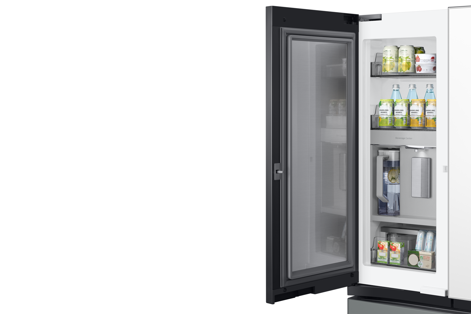 BESPOKE RF8000B 3 Door French Door Refrigertor with Family Hub™ FDSR-Door-Open White 