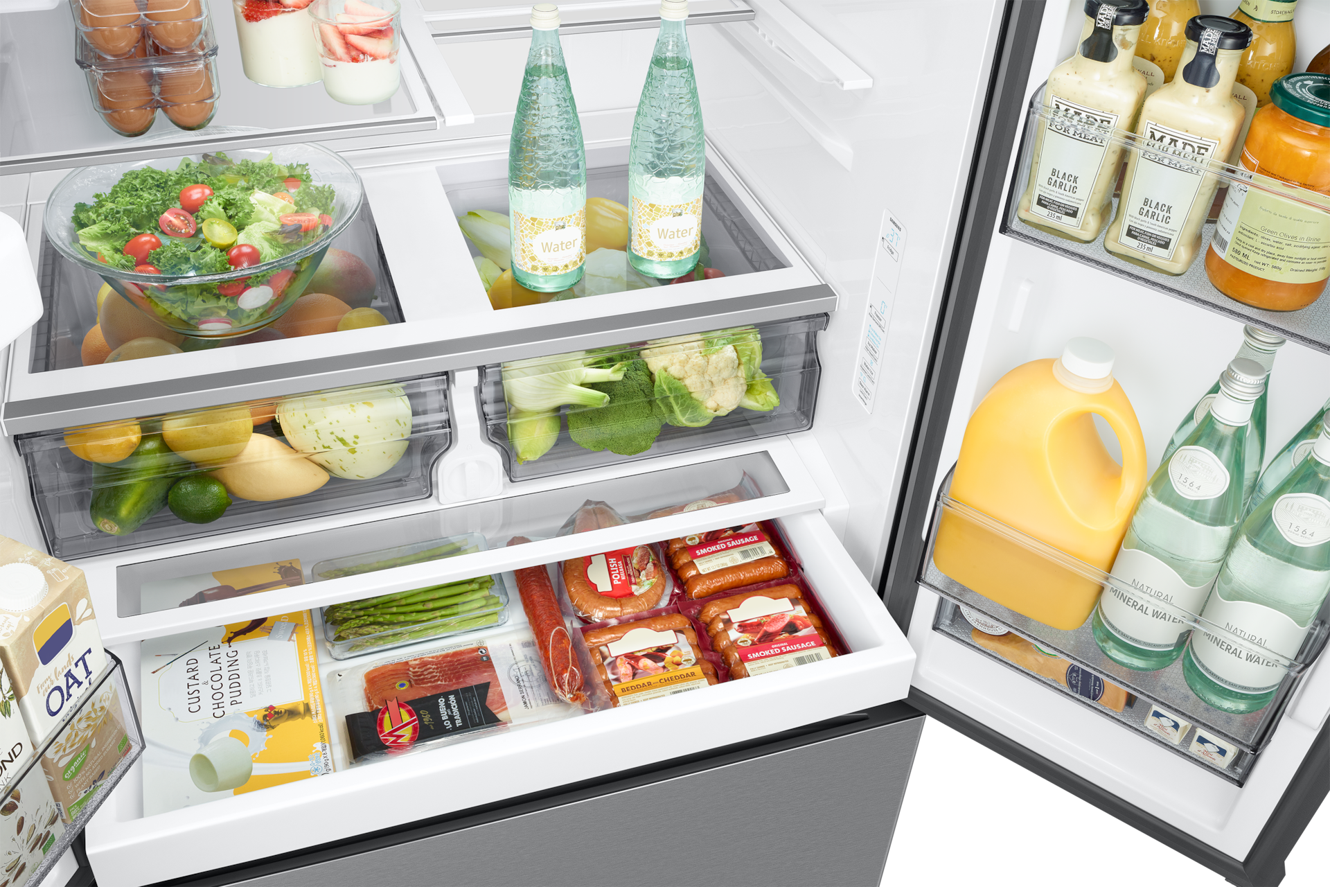 RF6500C 3Door French Door Refrigerators with Large Capacity with SpaceMax™ Technology Pantry-Display Silver 