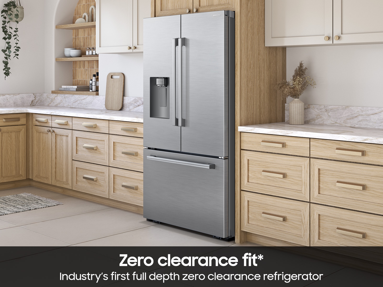 French Door Zero clearance fit with SpaceMax 28.5 cu.ft Silver