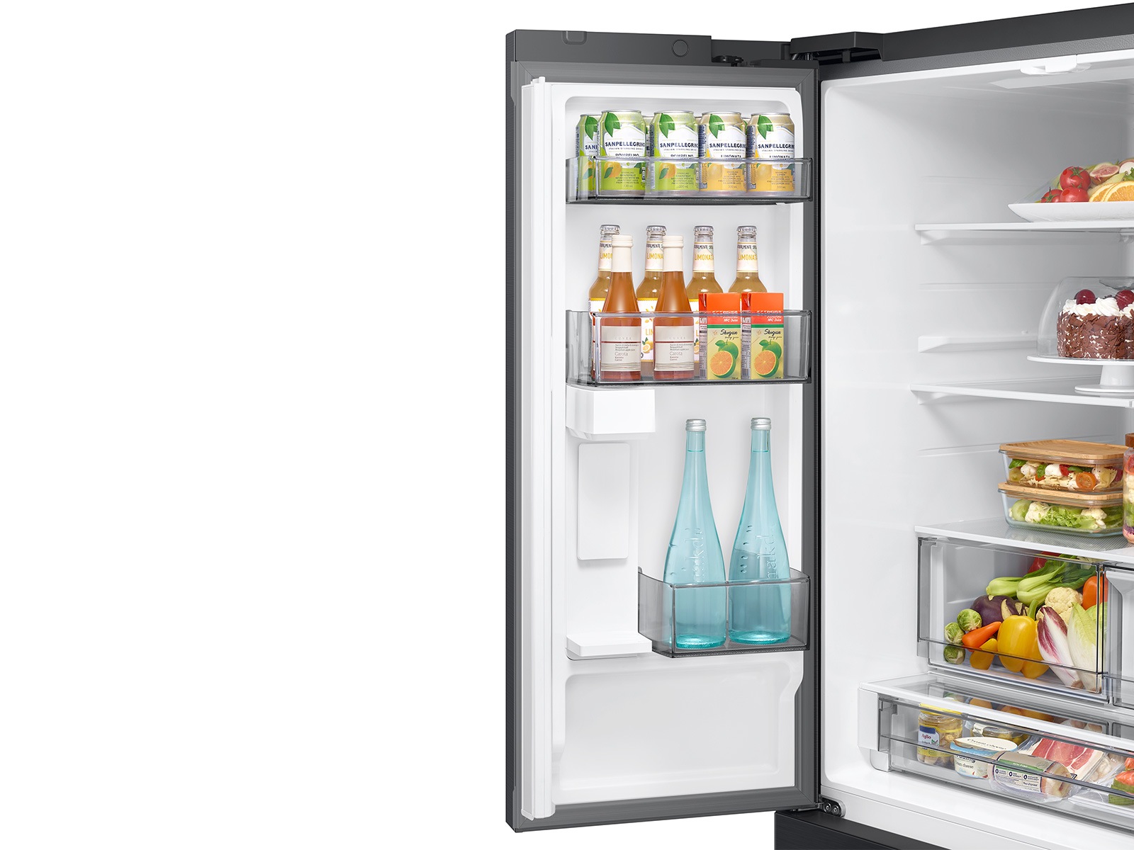 French Door Internal dispenser Zero clearance fit with SpaceMax 28.5 cu.ft Back Black 