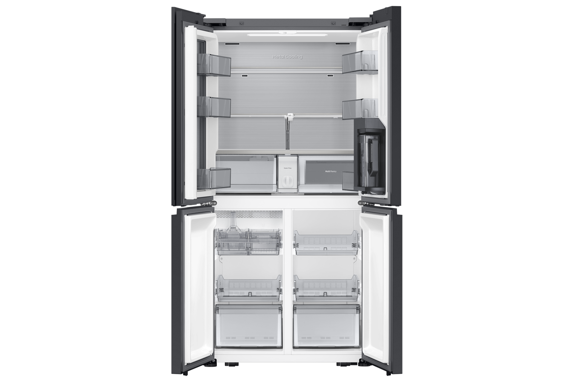 Refrigerator French Door Food ShowCase Front-Open Clean White 