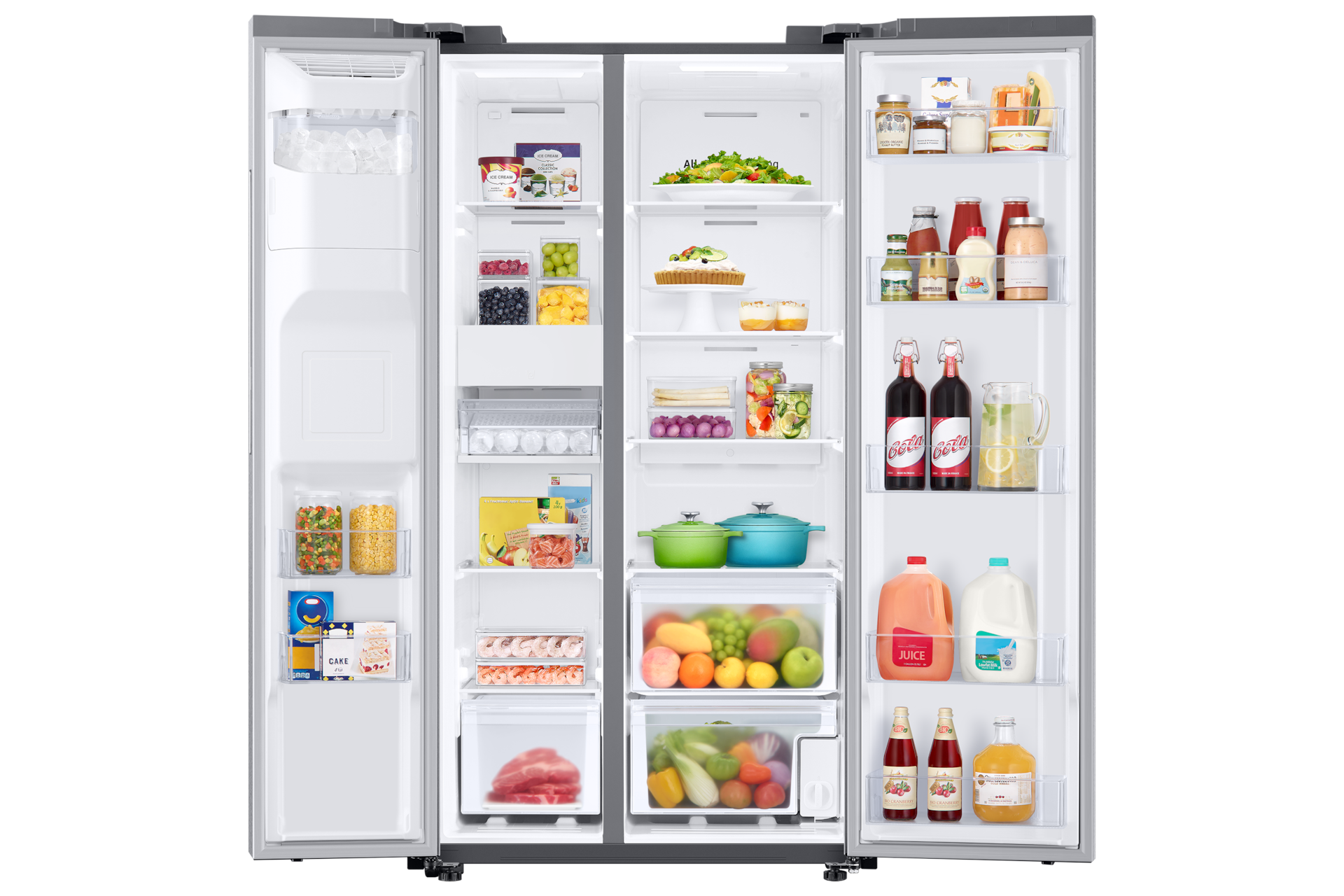 Side By Side 4Types of ice 27.4 cu.ft Front-Open-With-Food1 Silver 