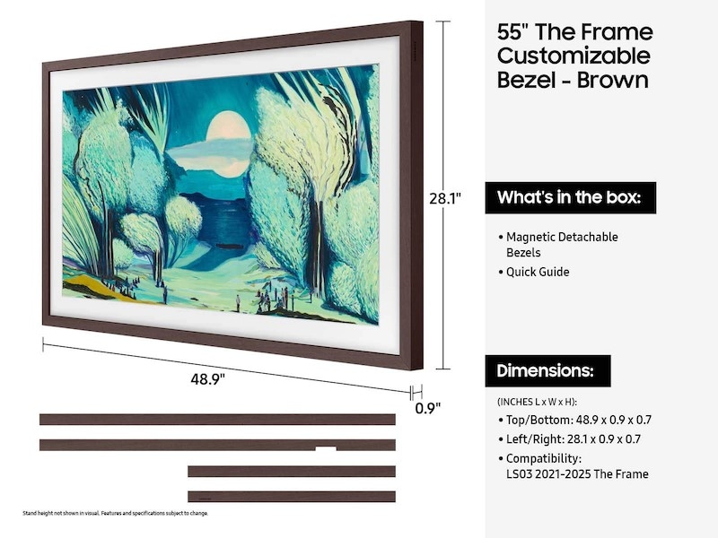 55" The Frame Customizable Bezel Modern Brown