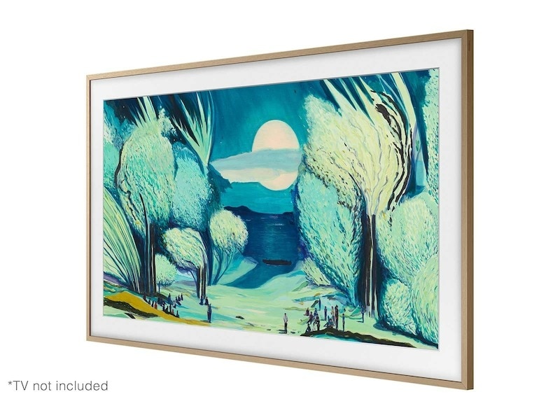 55" The Frame Customizable Bezel Modern Teak