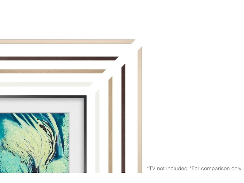 55" The Frame Customizable Bezel Modern Teak